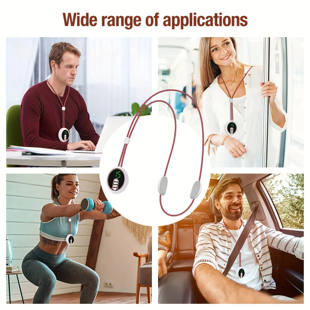 Lntelligent Micro Current Neck Massager Hot Compress Ten Pulse Pain Relief Hanging Device Cervical Spine Body Legs Hands Massage