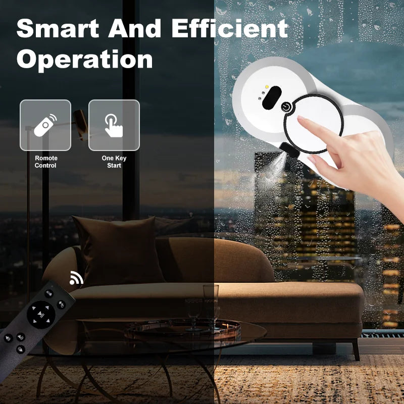 Cleaning robot intelligent water spray belt automatic water spray function anti drop magnetic glass household cleaning machine