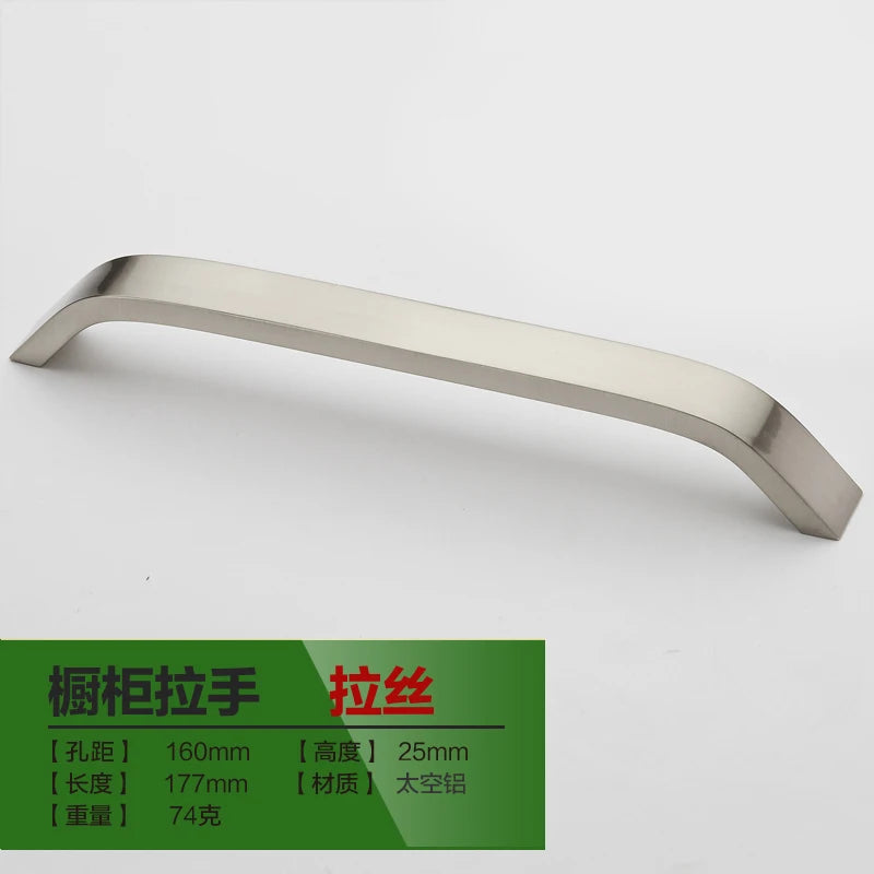 Kitchen Cabinet Knobs and Handles Black Furniture Handle for Cabinet Drawer Pulls Hardware 96mm/128mm/160mm/192mm