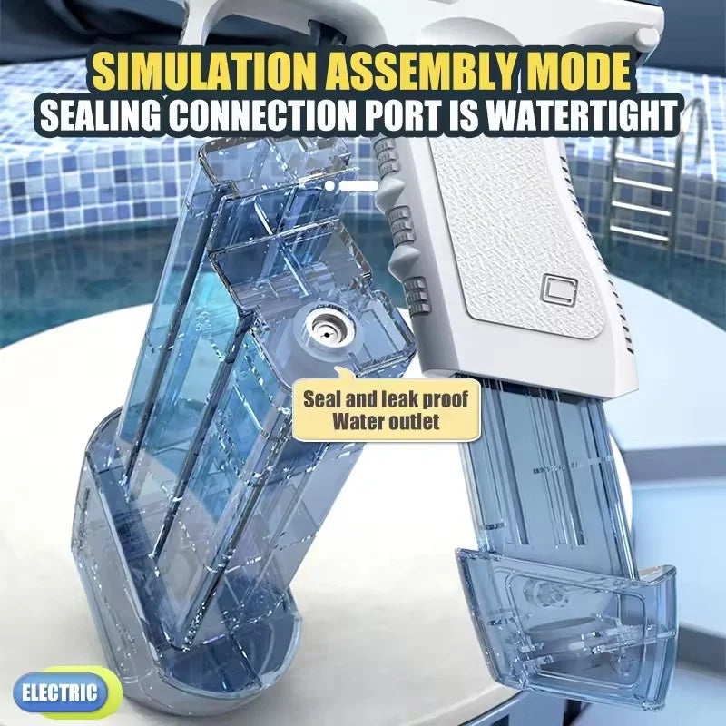 Electric Water Gun With Two Water Tank Automatic High-Power Water Blaster For Child Outdoor Games Summer Water Spray Gun Toys