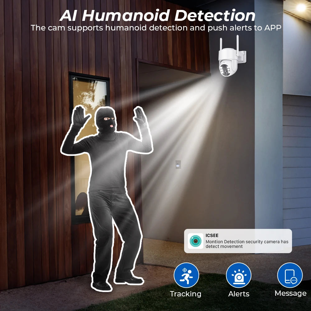 5MP HD Wireless Solar Outdoor Wifi Camera Built-in 7800mAh Battery 365 Days Standby Surveillance Camera With Solar Panel ICSEE