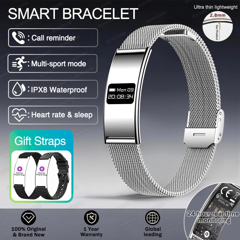 2026 Men Women Smart Bracelet Heart Rate Blood oxygen Sleep Monitor Health Band Waterproof Sports Fitness Tracker Smart Watch