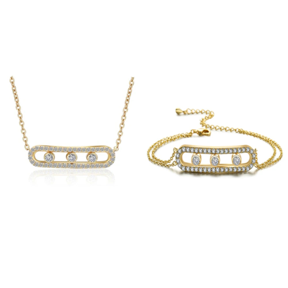 2024 Fashion New  French Luxury Design Bracelet Necklaces Bright and Elegant Suitable for Banquets Jewelry Sets