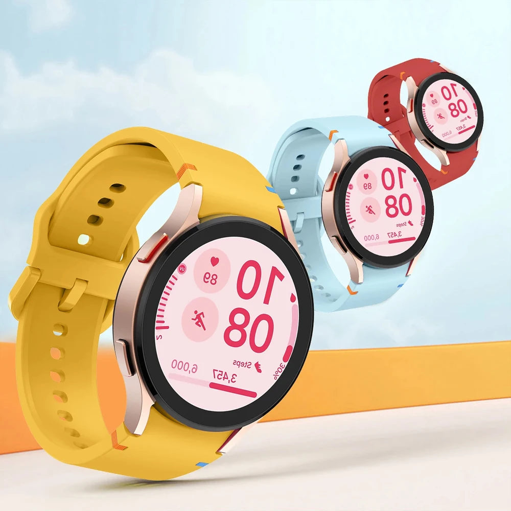 Strap for Samsung Galaxy Watch 7 FE 44mm 40mm 4 6 Classic 5 Pro 45mm Silicone Sport Wrist Bracelet correa Galaxy Watch 7 Band