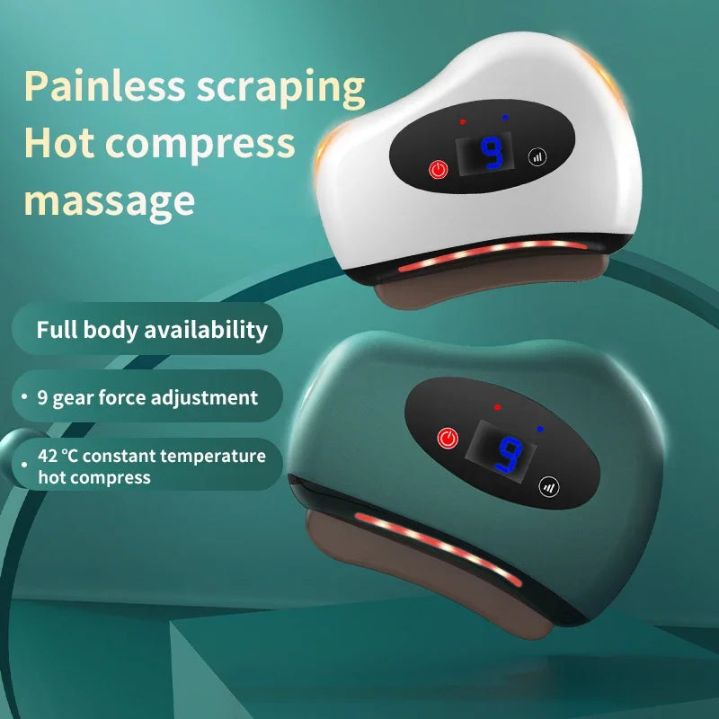 Electric Guasha Massager Hot Compress Eye Massager Stone Heating Vibration Scraping Neck Face Skin Lifting Removal Wrinkle Tool