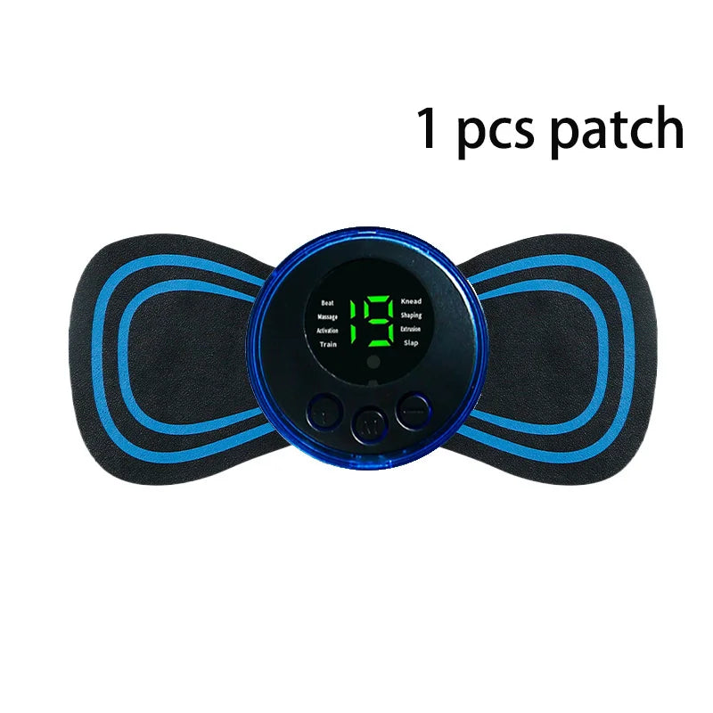 Smart EMS Neck Massager Mini Neck and Back Stimulator Massager Portable Gel Pad Sticker Thin