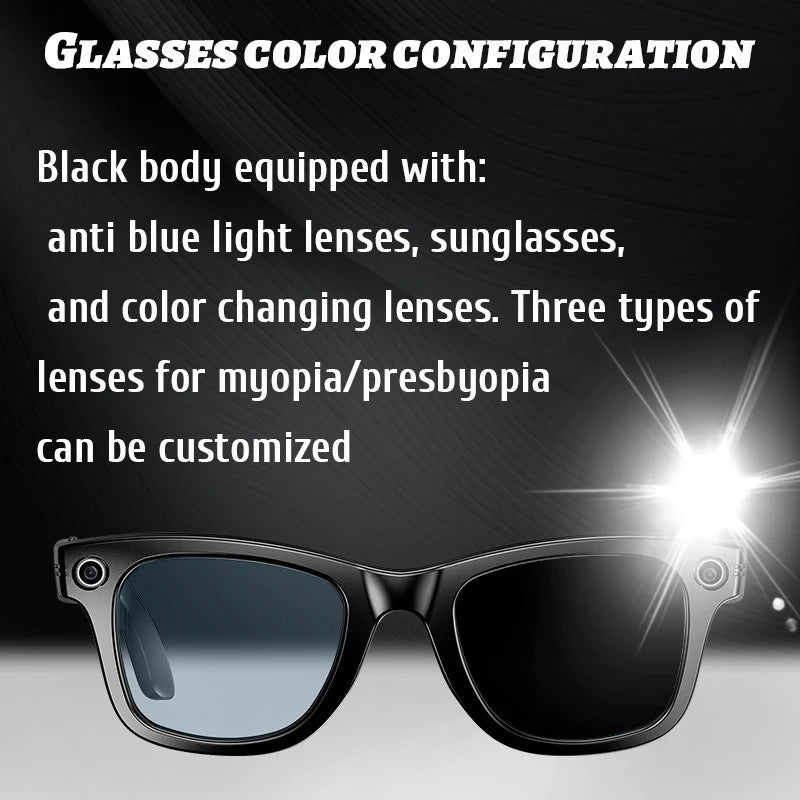 LIGE New Smart Glasses with Light-Adaptive Lenses AI Intelligent Interactive Translation Photography Video Smart Sunglasses 2025