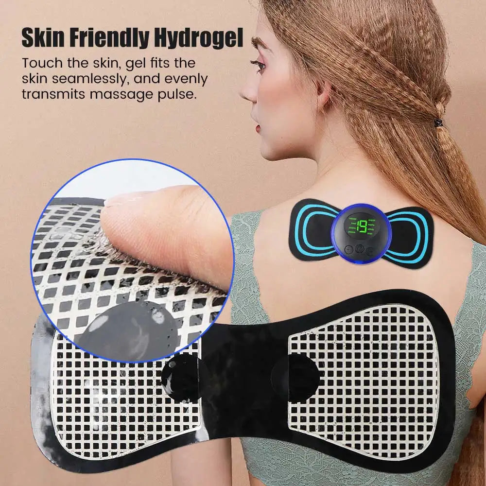 Portable Electric 8 Modes EMS Mini Neck Massager Shoulder Cervical Massage Muscle Stimulator Pain Relief Neck Back Relaxation
