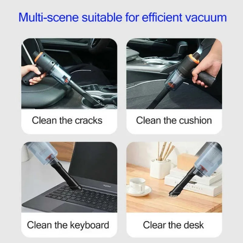 Cordless Car Vacuum Cleaner Mini Portable Vacuum with Strong Suction and Blower Dual Use for Car Interior Home Pet Hair Cleaning