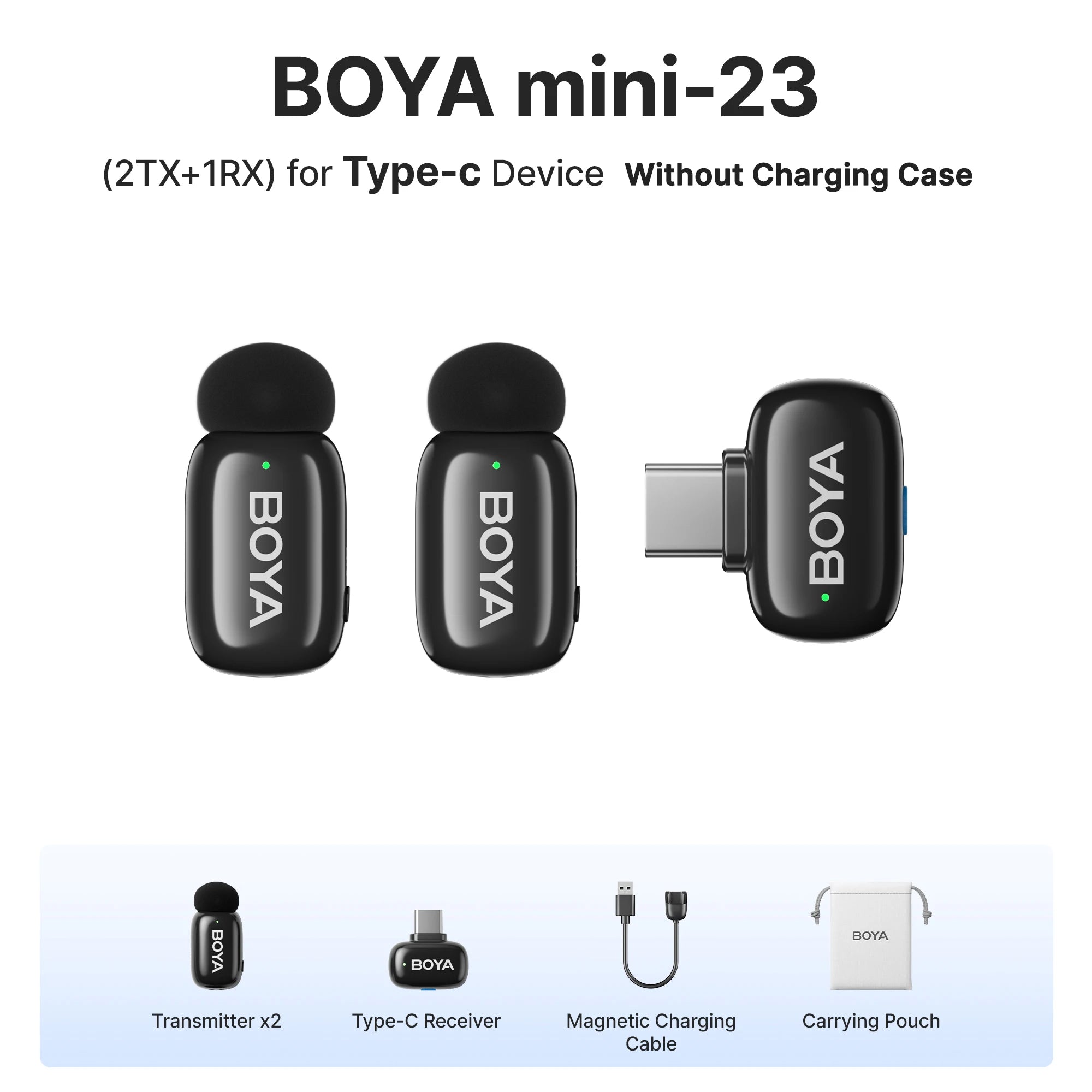 BOYA BOYA Mini Wireless Lavalier Microphone for iPhone 15/16 Android Phone USB-C Devices for Live Streaming Video Recording Vlog