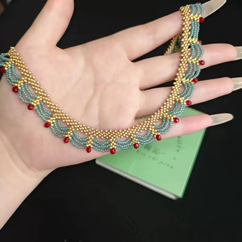 New Chinese style multi-layer lace tassel necklace for women 2025 new unique design collarbone chain, gift