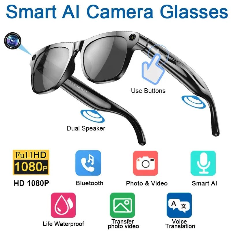 VIVO 8K HD AI Smart Glasses Chat 260Mah Battery Voice Assistant Control GPT 100MP Camera Bluetooth Call Smart Glasses 2025