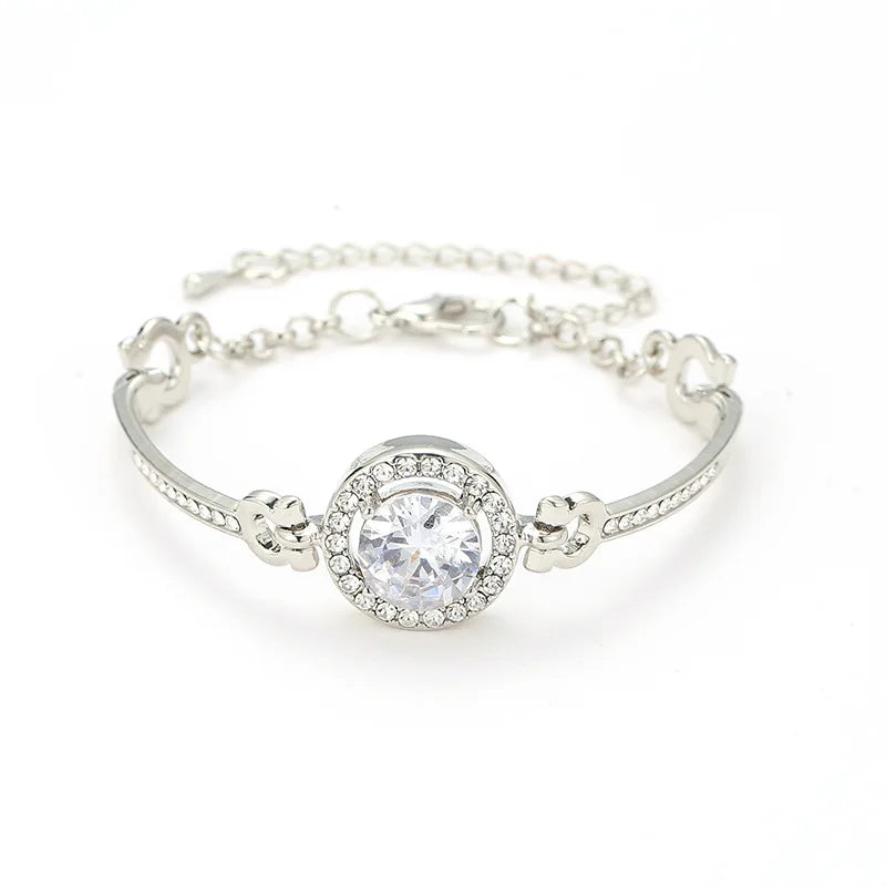Shiny Transparent White Thin Crystal Bracelet For Women Simple Refracted Colorful Light Stretch Bracelet 2022 Jewelry Party Gift