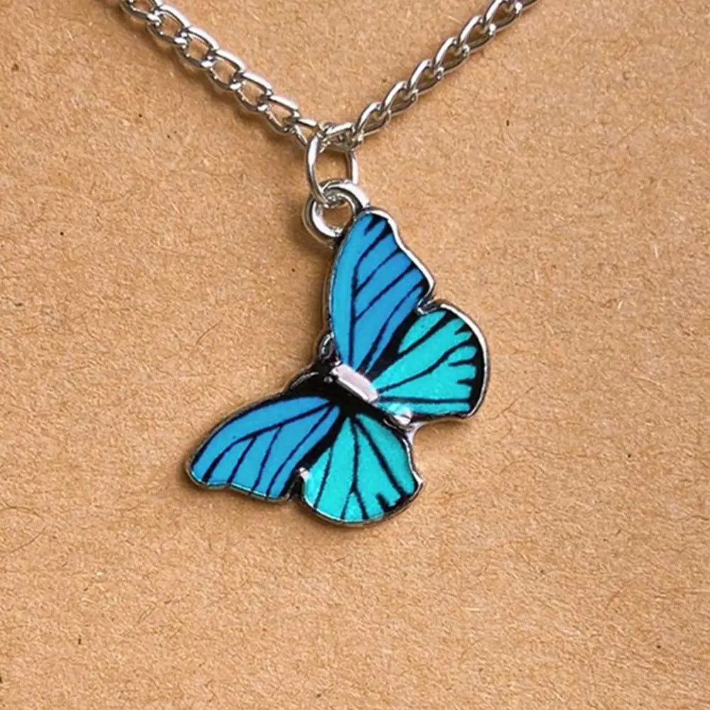 Fashion Vintage Women Necklace 2024 New Butterfly Pendant Necklace Set Romantic Dating Neck Chain For Women Lovely Neck Jewelry