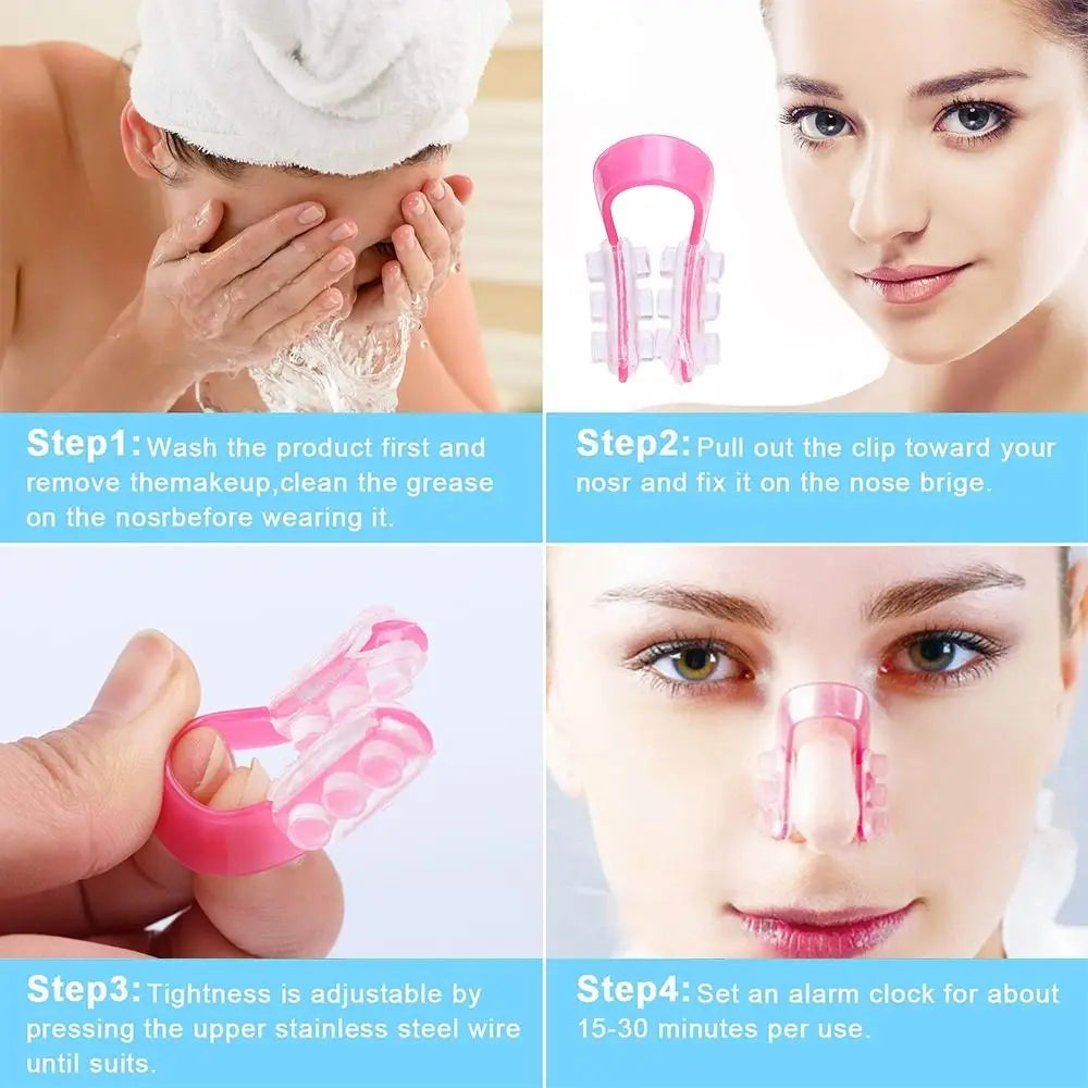New Plastic Nose Clip U Type Beauty Nose Pads Pink Nose Correction Device