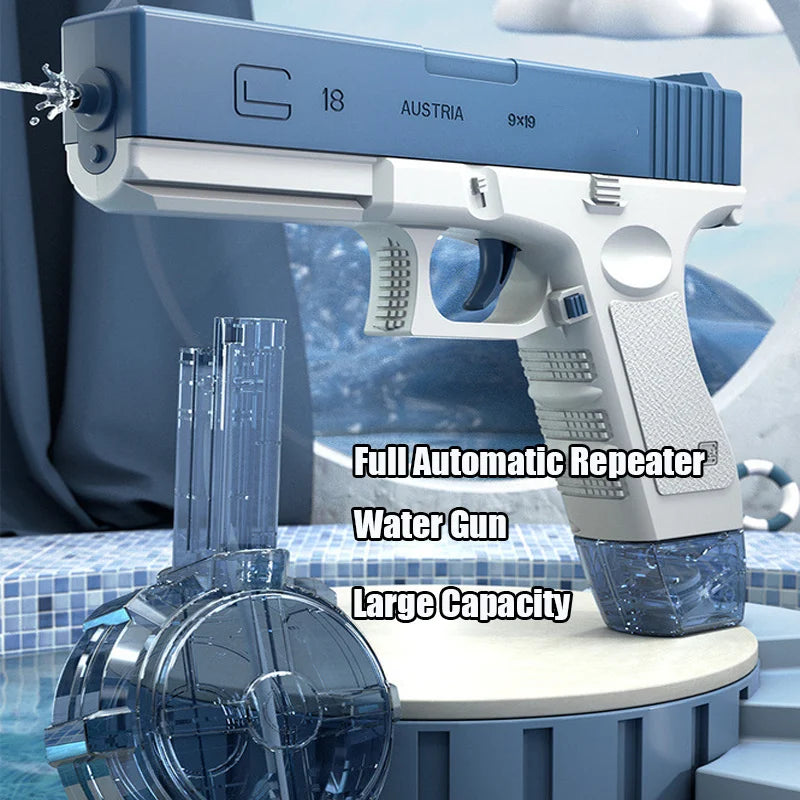 Electric Water Gun With Two Water Tank Automatic High-Power Water Blaster For Child Outdoor Games Summer Water Spray Gun Toys