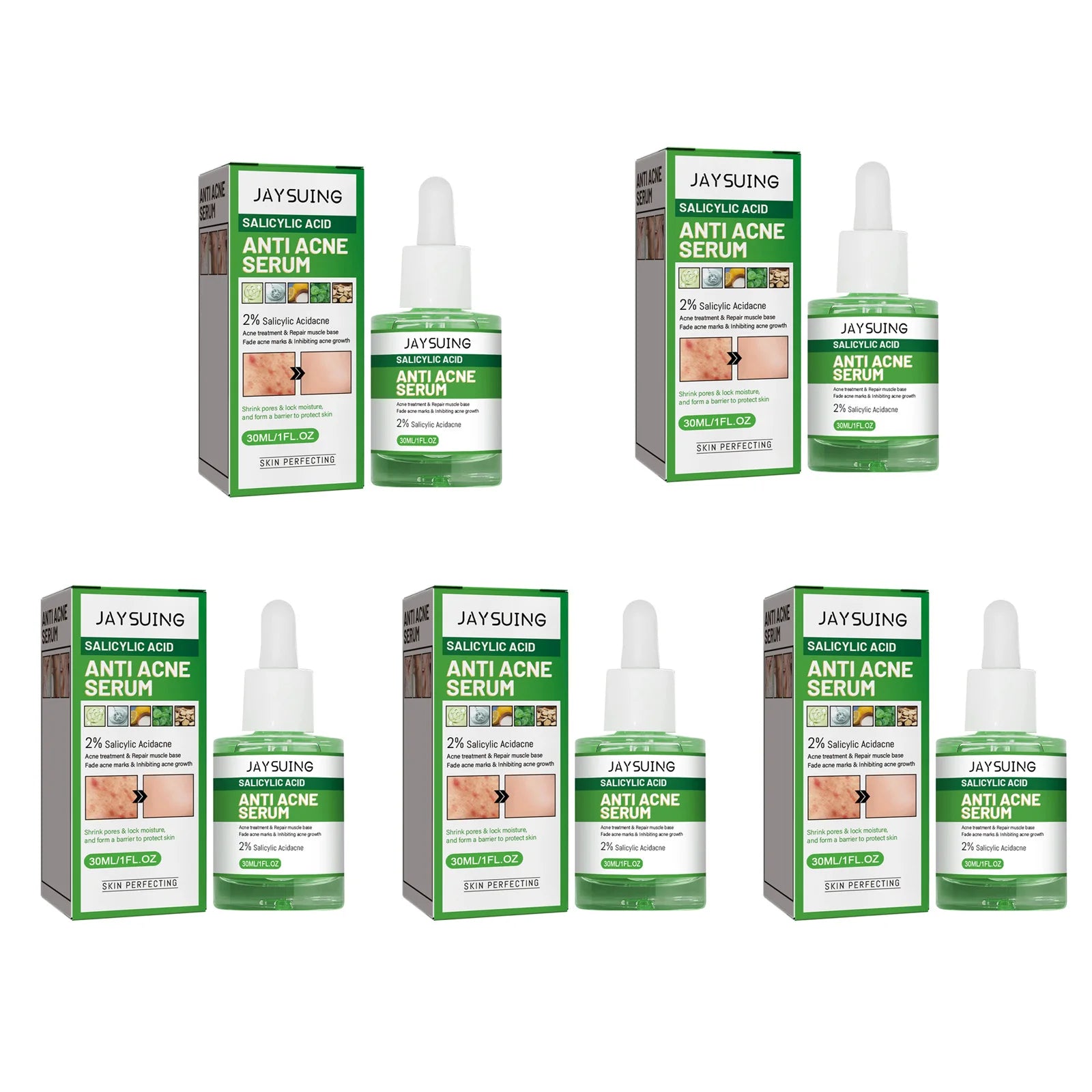 Salicylic Acid Anti Acn-e Face Serum Hydrating Fader Acne Mark Pimple Blackhead Removal Shrink Pores Oil Control Facial Essence