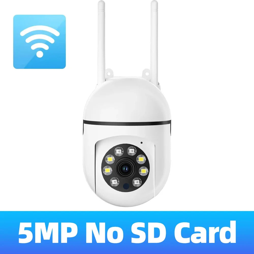 5MP HD PTZ Camera Wifi Wireless 4X Zoom Intelligent Color Night Vision Security Surveillance Humanoid Tracking No Ad APP Alarm
