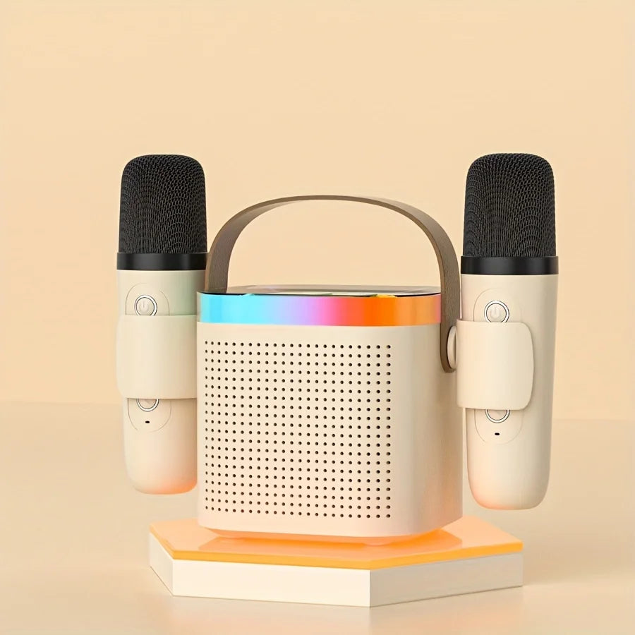 TANALAZ K8 Karaoke Machine Portable Bluetooth 5.1 PA Speaker System with 1-2 Wireless Microphones Home Family Singing Child Gift