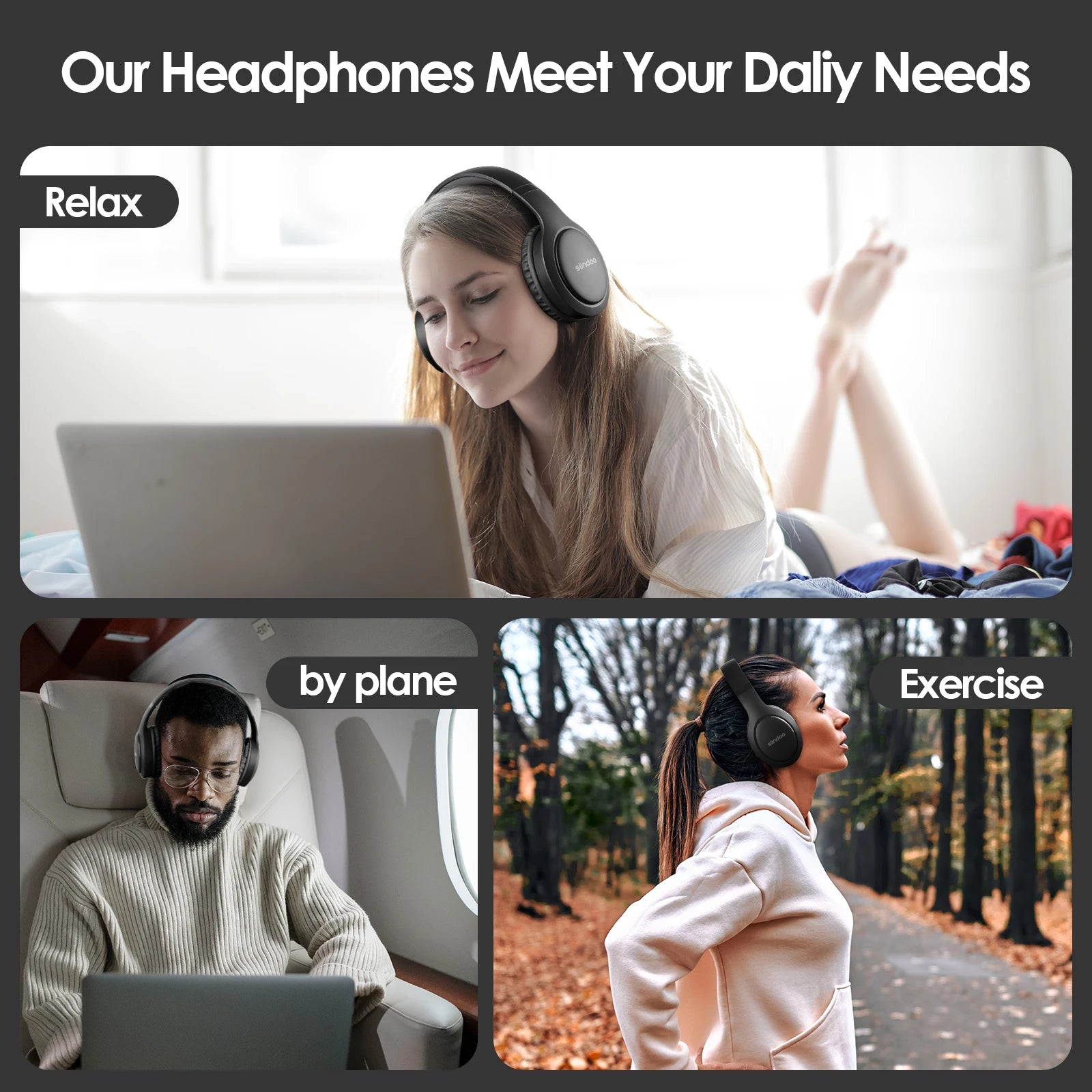 Siindoo JH-919 Wireless Foldable Headphones Bluetooth Stereo Earphones Super Bass Noise Cancelling With Mic Headset For Mobile