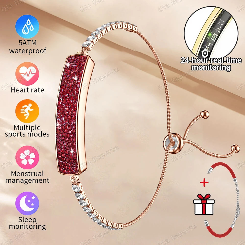 New Ladies Smart Bracelet 5.3 Bluetooth Connection 5ATM Waterproof Women's Health Heart Rate Sleep Monitoring Sports Smart Watch