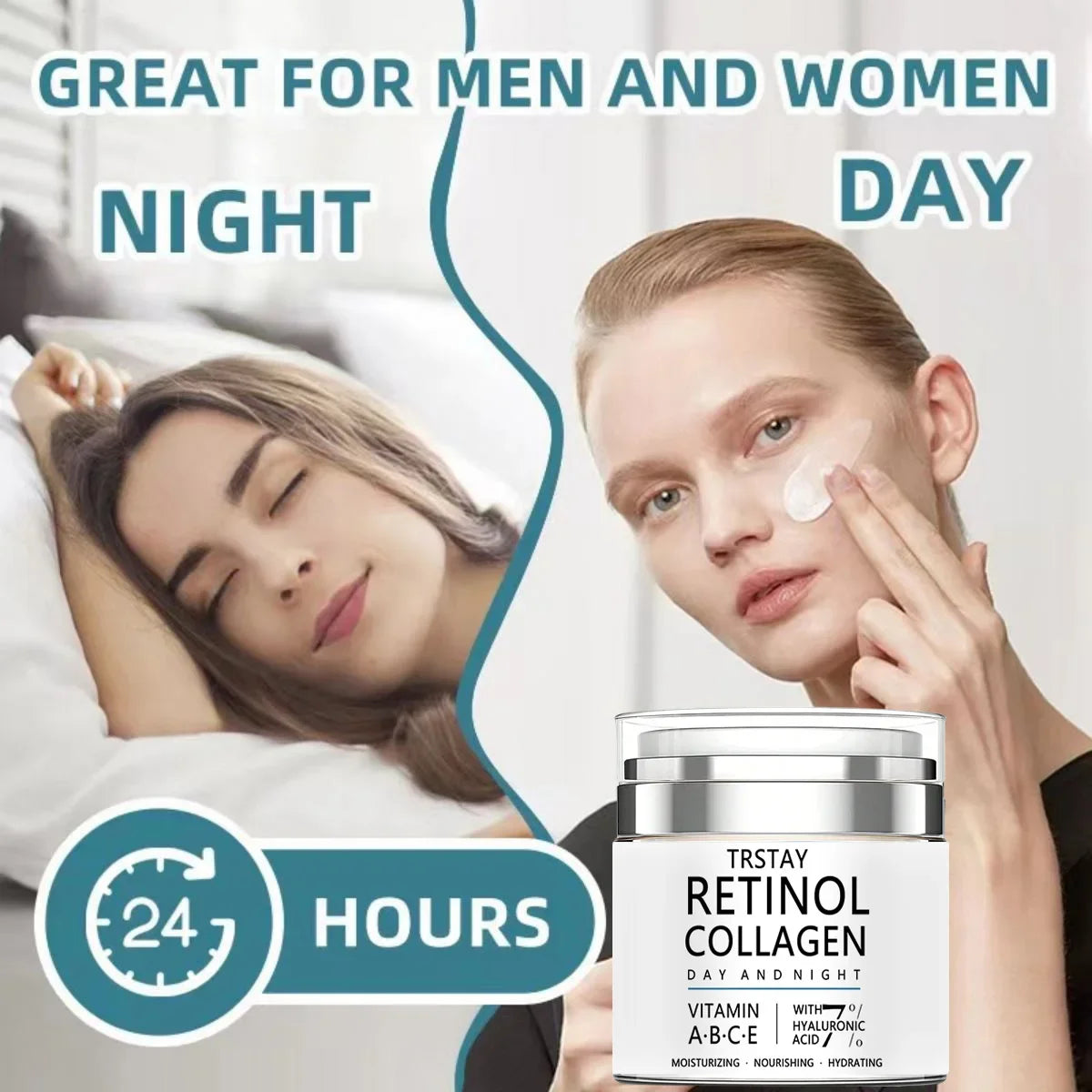TRSTAY Retinol Collagen Cream - nourishes moisturizes, making the skin look more hydrated and smooth
