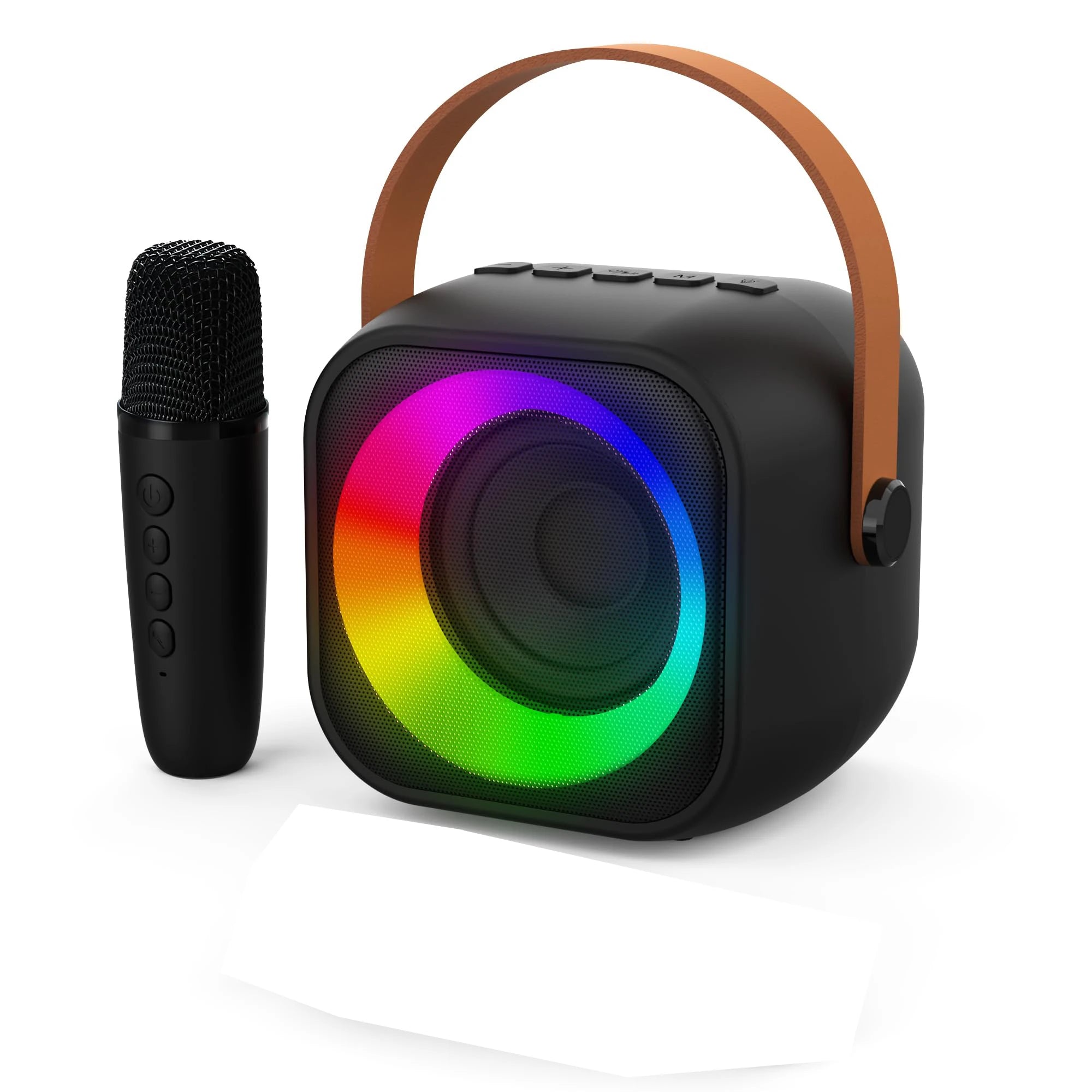 Haomuren Portable Karaoke Machine with Wireless 1 or 2 Microphone Mini Bluetooth Speaker for Children Singing Family Party Gift