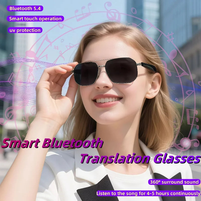 GY300 smart glasses Intelligent WirelessTranslation Glasses Sunglasses Voice Remote Control Music Eyewear Waterproof Eyeglasses