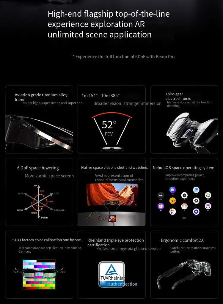 XREAL Air 2 Ultra AR Smart Glasses 385" HD Screen 6DoF Space Hovering 3D Real Glasses For Switch Game Private Cinema Translation