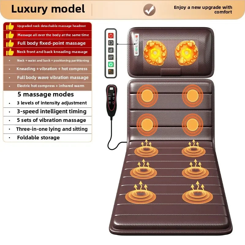 Massager shoulder cervical back waist multifunctional mattress full body automatic kneading instrument massagecushion home chair