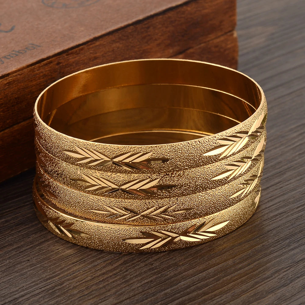 Fashion Exquisite 24K Gold Plated Bracelets Jewelry set Eritrea Ethiopian for Women Bangles Arab Bridal Wedding Party Gift