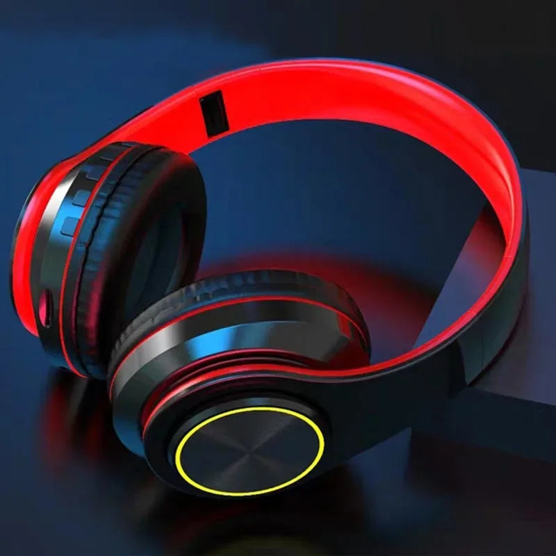 Wireless Headset Bluetooth Earphones Subwoofer Stereo Mobile Phone Headphone B39 Luminous Headset With Microphone Support TFCard