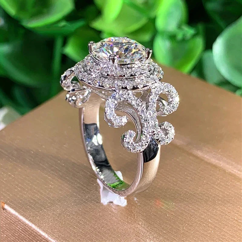 New Aesthetic Design Women's Wedding Rings with Brilliant Cubic Zirconia Stone Graceful Proposal Engage  Fashion Jewelry