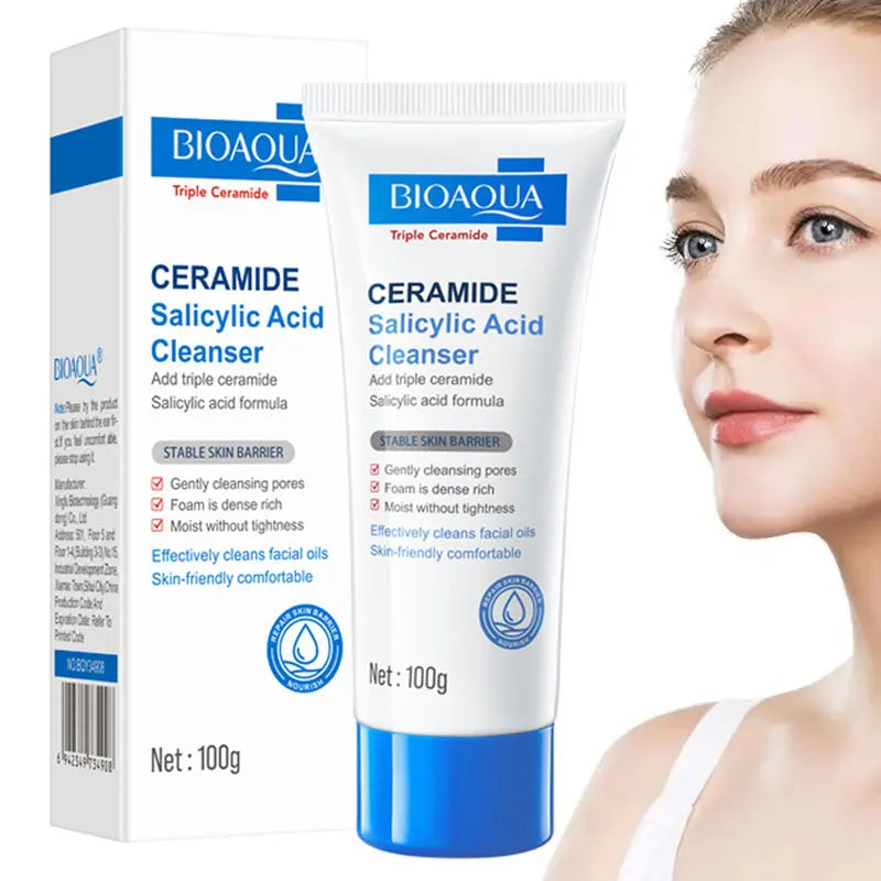 Salicylic Acid Cleansing Facial Cleanser Oil Control Anti-Acne Skin Care Whitening Cleanser Gentle Mild Facial Cleanser