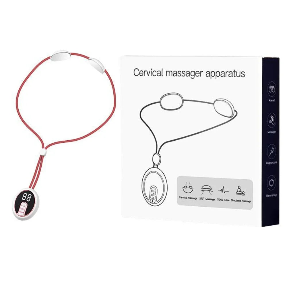 Lntelligent Micro Current Neck Massager Hot Compress Ten Pulse Pain Relief Hanging Device Cervical Spine Body Legs Hands Massage