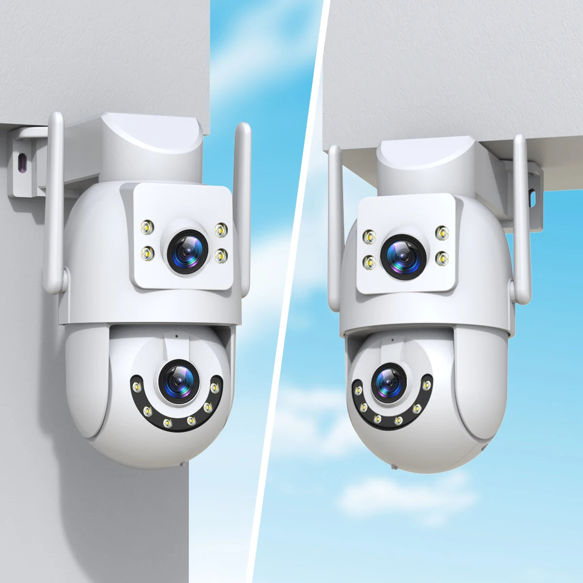 JOOAN 4K HD 5G Wifi PTZ Camera Outdoor 4MP Dual Lens Dual Screen Auto Tracking IP Camera Security Protection CCTV Surveillance