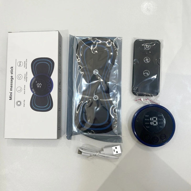 Portable Electric Intelligent Mini Neck Massager Patch for Back and Shoulder Massager With Pad and Remote