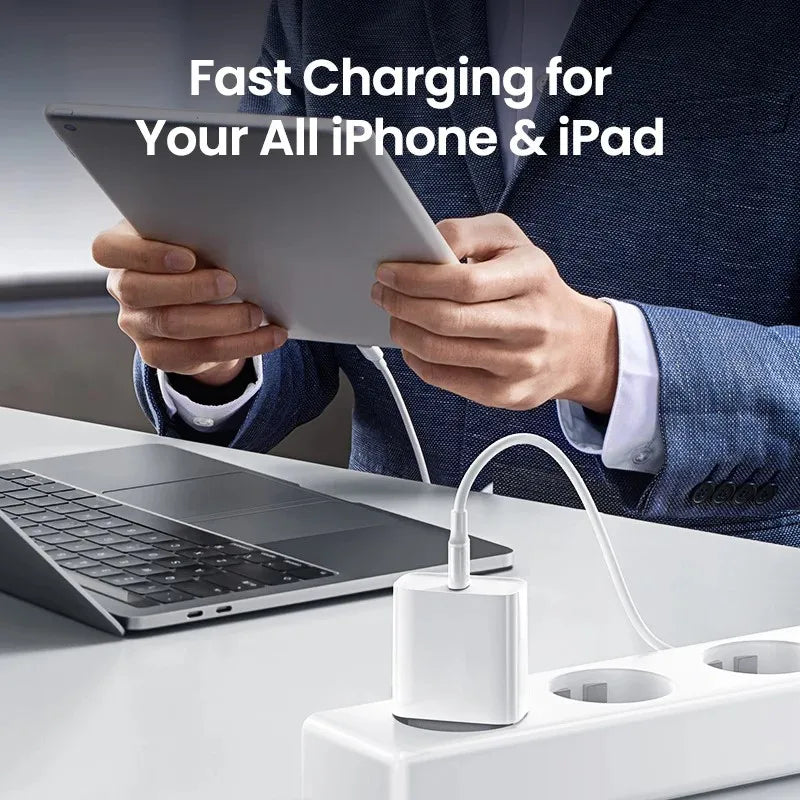 20W PD EU Fast Wall Charger for iPhone 11 12 13 Pro XS Max 14 Plus X XR Rapid Charge 1m 2m USB-C Charging Cable With Retail Box