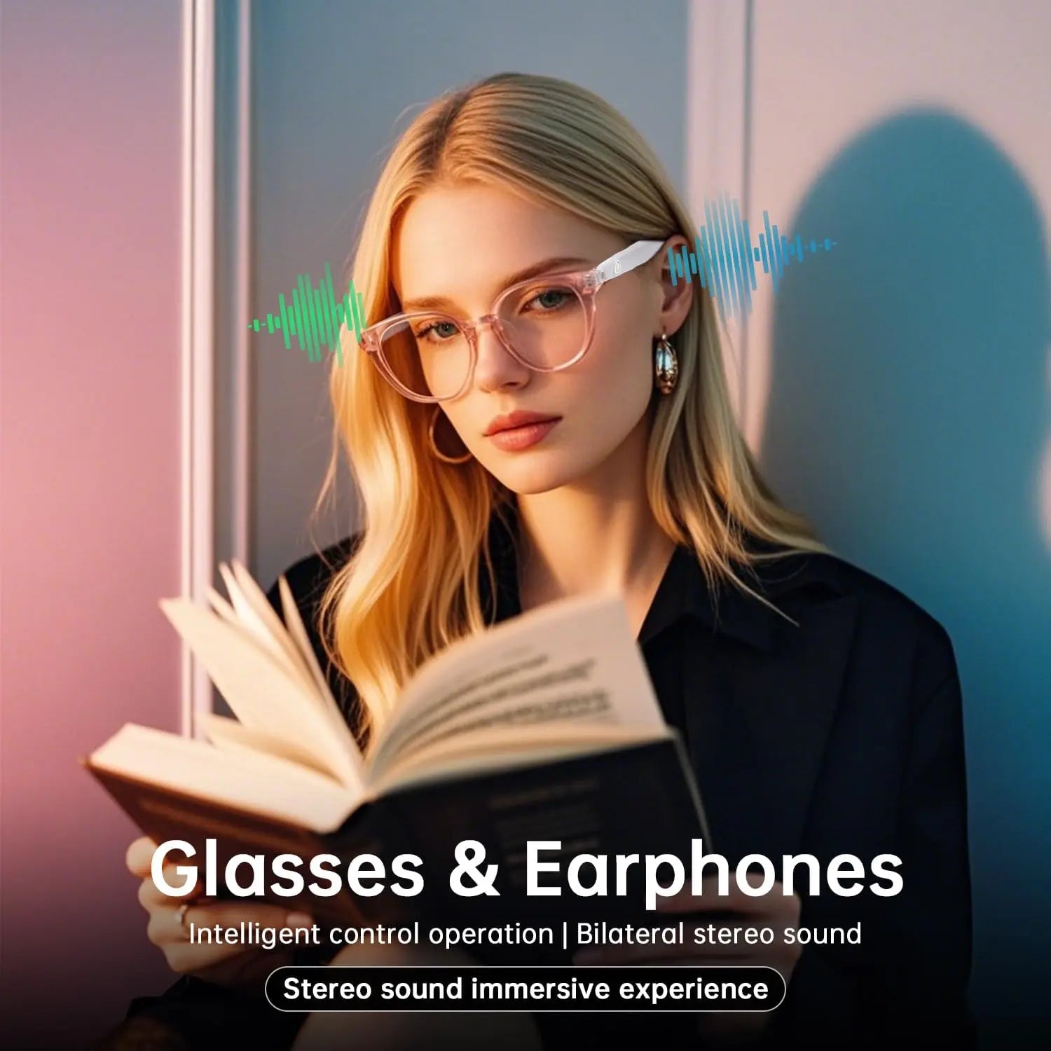 Smart Glasses for Men Women Color-changing Blue Light Lenses Bluetooth 5.3 Audio Intelligent Touch HD Calls HI-FI Sound Quality