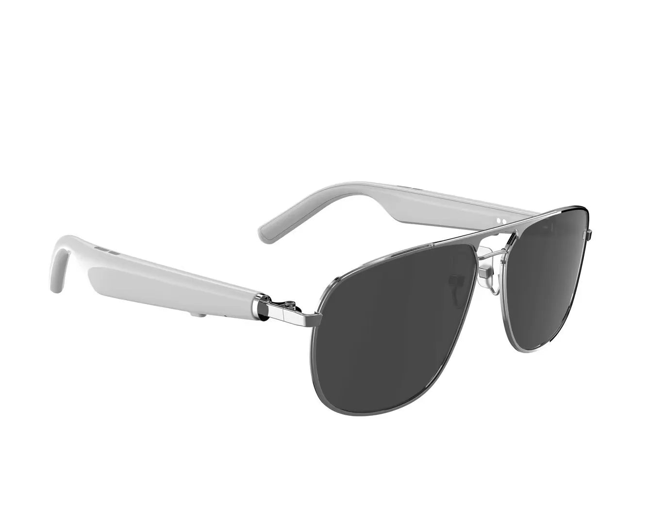 Smart Glasses with Bluetooth Speaker, Metal Frame Polarized UV Protection Bluelight Sunglasses Voice Control Smart Glasses