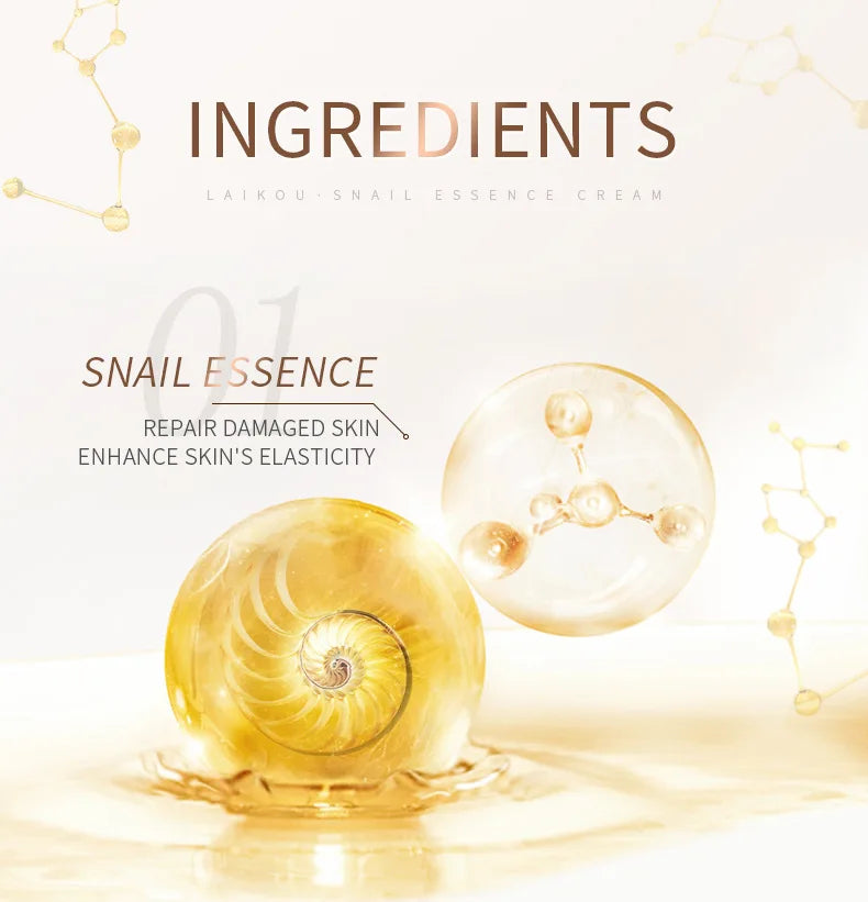 50g Snail Face Cream Improve Dry Rough Skin Smoothing Facial Hyaluronic Acid Moisturizing Nourishing Essences Cream Skin Care