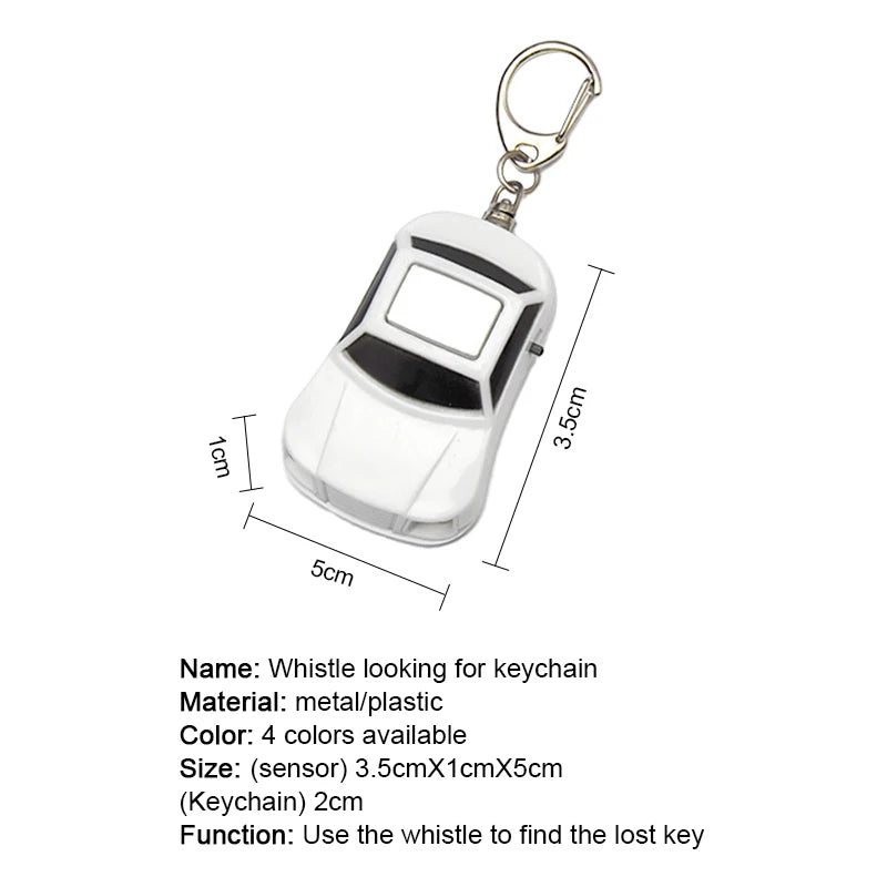 Car Type Key Finder Whistle Keychain Flashing Beeping Alarm Remote Key Locator Voice Control Anti-lost Equipment Finder Helper