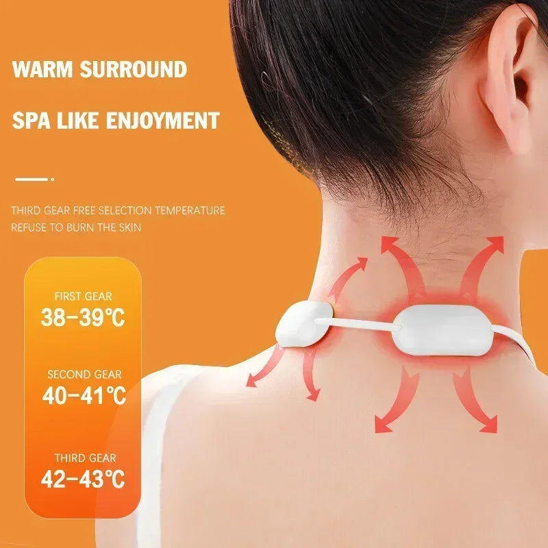 Smart Electric Neck Massager EMS Micro-Current Cervical Spine Massage Muscle Stimulator TENS Pulse Neck Health Care Hot Compress