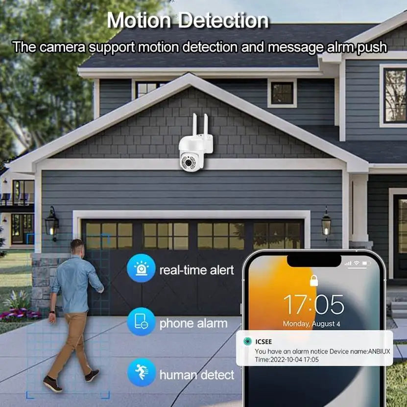 4MP/2MP HD Wireless Outdoor Security ICSEE APP Motion Detection WiFi CCTV IP PTZ Network Camera