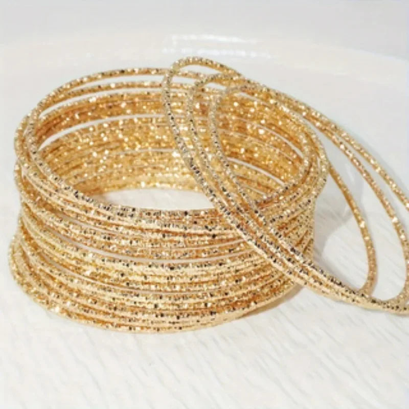 New Multi-layer Full Star Stacking Bracelet Fashion Retro Multi-ring Set of Metal Bracelets 20 Pcs Women's Jewellery Accessories