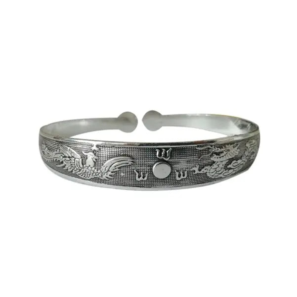 New Retro Cuff Bracelets Tibetan Silver Metal Carving Fish Elephant Flower Bangles Vintage Gypsy Jewelry Female Gifts