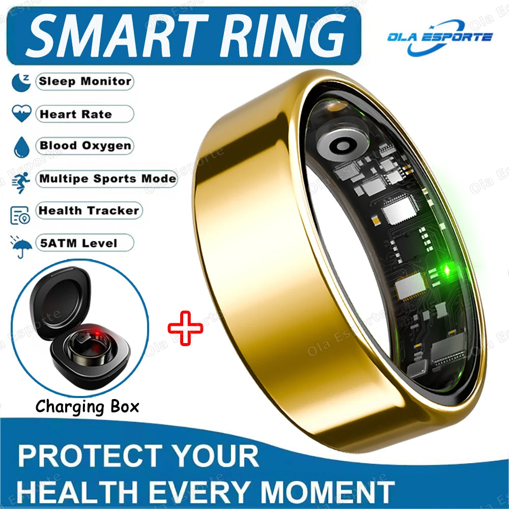 Smart Ring For Men Women Camera Control Heart Rate Blood Oxygen Monitor Smartring IP68 & 5ATM Waterproof Multi-sport Mode Ring