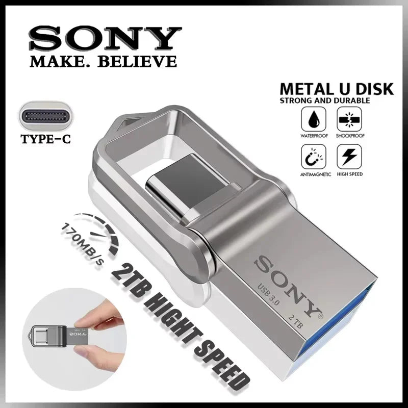 SONY 2 in 1 OTG USB-C Flash Pen Drive Metal Memory Stick Usb 3.0 flash Disk 64GB 128GB 256G USB3.0 Dual C Pendrive