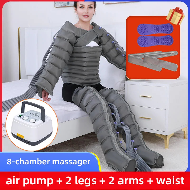 Electric 8-chamber Air Compress Massager Lymphatic Drainage Leg Massage Device Promote Blood Circulation Full Body Massager