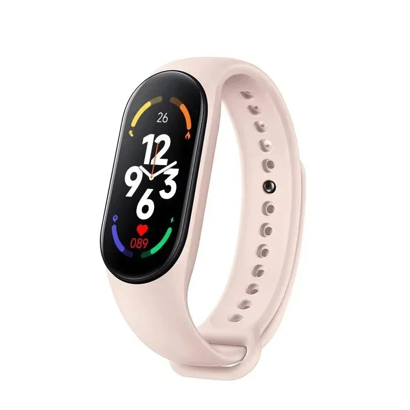 M7 Smart Watch Heart Rate Blood Pressure Monitoring AMOLED Screen Smart Wristband Fitness TrackerMen Women Sport Bracelet